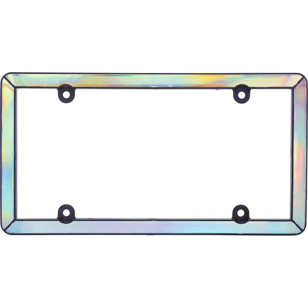 17050 – CRUISER License Plate Frame, Prism Iridescent Design Matte Black ABS Plastic With Polycarbonate Inserts